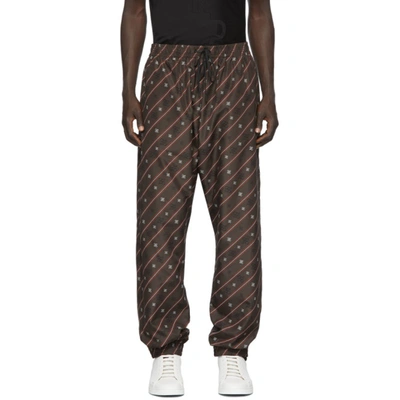 Fendi Karligraphy Striped Track Pants In F1a5p Cocoa