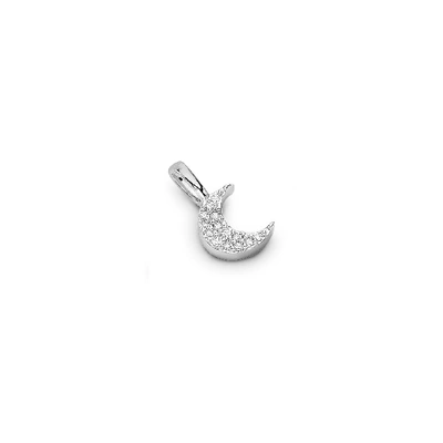 Missoma Pave Moon Charm Clip-on Pendant Silver Plated/cubic Zirconia
