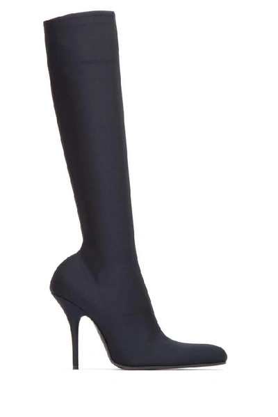 Balenciaga Heeled Stretch Fabric Boots In Black
