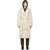 Tibi Oversized Belted Faux Fur Coat In Cream