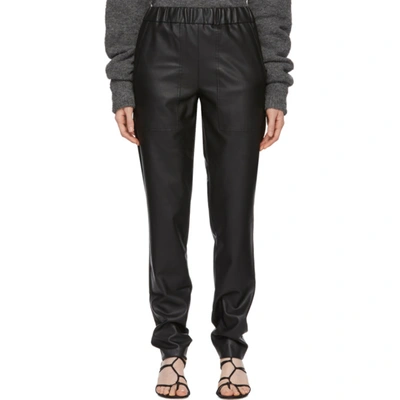 Tibi Black Faux-leather Pull-on Trousers