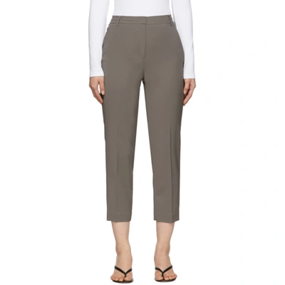 Tibi Grey Wool Taylor Trousers In Cement