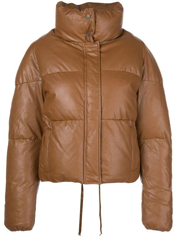 camila vegan leather puffer jacket