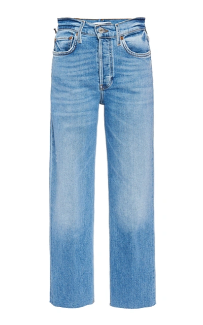 Re/done High-rise Straight Leg Jeans In Light Wash