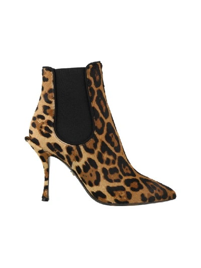 Dolce & Gabbana Leo Pony Ankle Boots In Multi