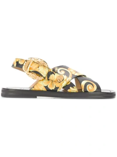 Versace Baroque Print Sandals In D4doh Multicolor