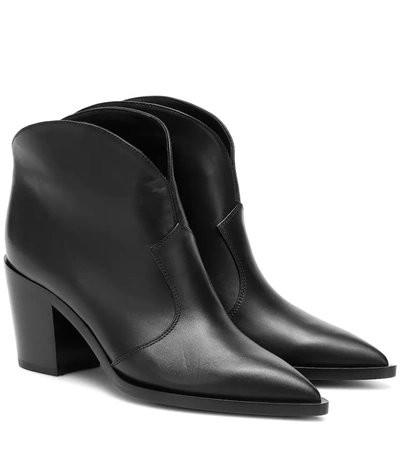 Gianvito Rossi Nevada Leather Ankle Boots In Black