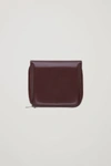 Cos Zipped Leather Wallet In Burgundy
