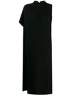 Jil Sander Asymmetric Roll Neck Poncho In Black