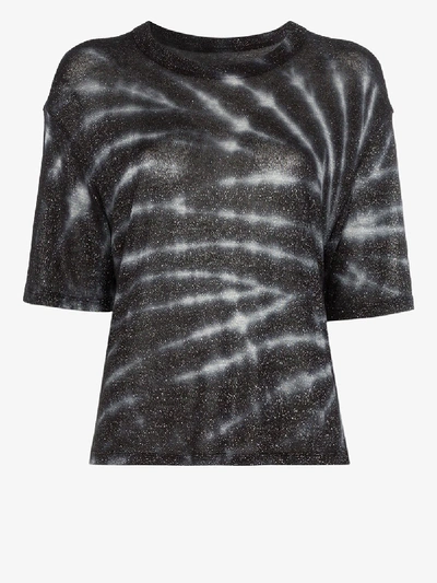 Rta Benji Sparkle Tie-dye Tee In Charcoal Tie-dye