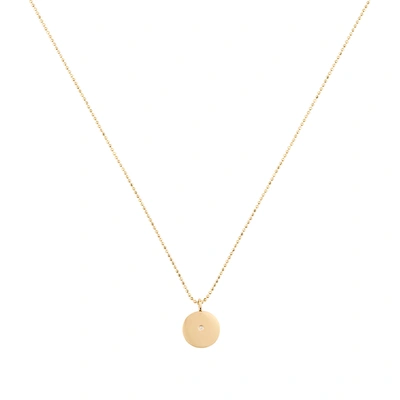 Ariel Gordon Jewelry Small Circle Pendant Necklace In Yellow Gold/white Diamond