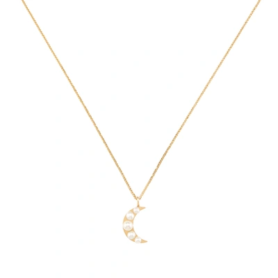 Ariel Gordon Jewelry Lido Moon Pendant Necklace In Yellow Gold/pearl