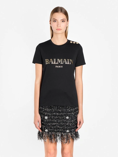 Balmain T Shirts In Black