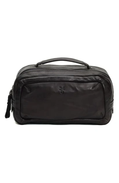 Frye Men's Murray Leather Travel Toiletry Case In Carbon