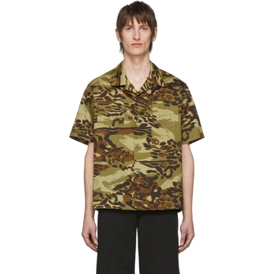 Givenchy Camouflage Relaxed-fit Cotton Poplin Shirt In Green