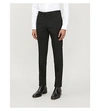 Sandro Slim-fit Tapered Stretch-wool Trousers In Black