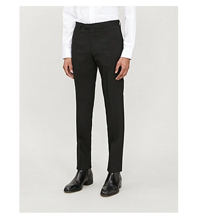 Sandro Slim-fit Tapered Stretch-wool Trousers In Black