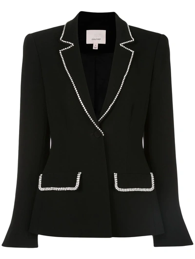 Cinq À Sept Cinq A Sept Yumi Rhinestone Trim Blazer In Black