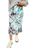 Free People Bali Serious Swagger Velvet Tie-dye Skirt In Pisces Combo