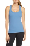 Alo Yoga Rib Support Tank In Blue Jean