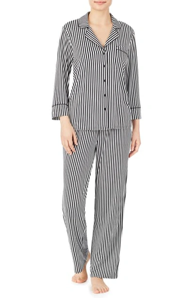 Kate Spade Micro-stripe Classic Pajama Set In Micro Stripe