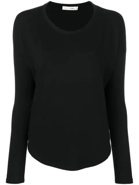 black long sleeve crewneck top