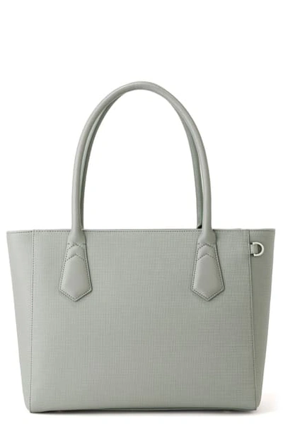 Dagne Dover Signature Classic Coated Canvas Tote In Sage