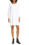 Atm Anthony Thomas Melillo Ruffle Sleeve High/low Cotton T-shirt Dress In White