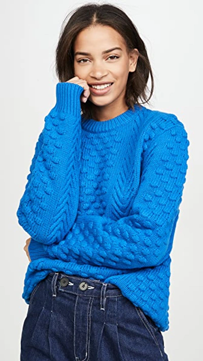 Tory Sport Oversize Merino Wool Blend Sweater In Galleria Blue
