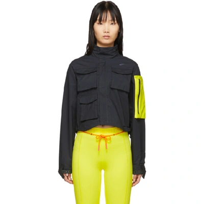 Nike Nrg + Off-white Shell-trimmed Cotton-ripstop Jacket In Black