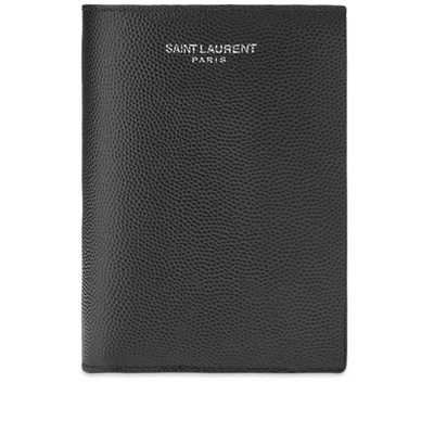 Saint Laurent Grain Leather Credit Card Wallet In Black