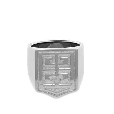 Givenchy Coat Of Arms Ring In Silver