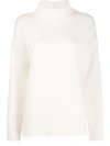 Pringle Of Scotland Guernsey-knit Roll-neck Sweater In White