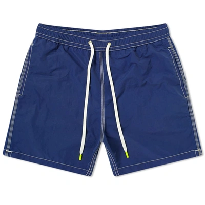 Hartford Garment Dyed Swim Short In Blue