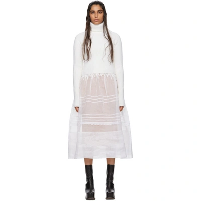 Loewe Knitted Sheer Dress In 2100 White