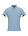 K-way Vincent Contrast Stretch Polo In Sky Blue
