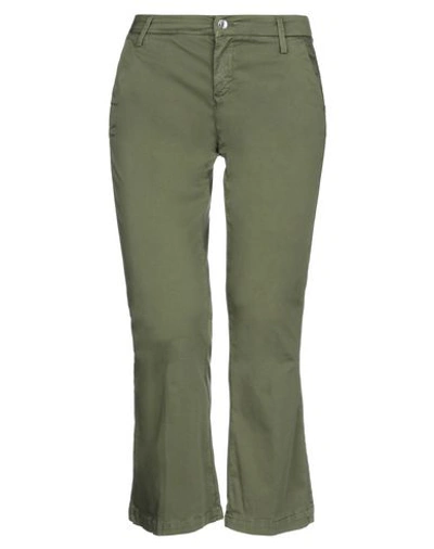 Liu •jo Cropped Pants In Military Green