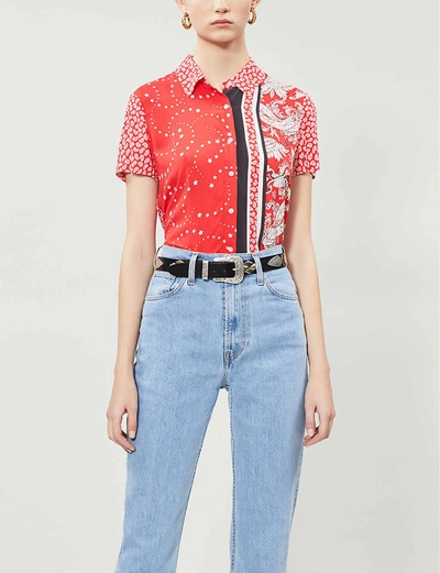 Maje Coeur Bandana-print Poplin Shirt