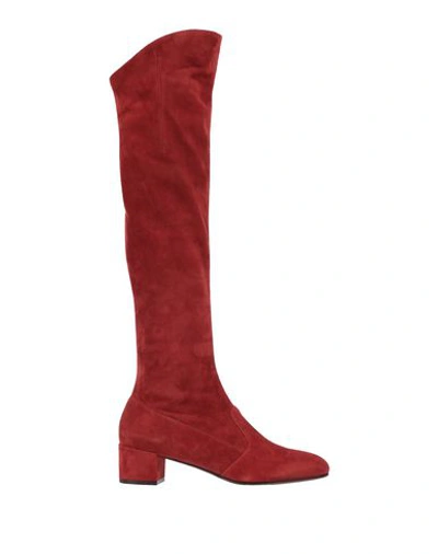 L'autre Chose Knee Boots In Brick Red