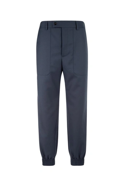 Gucci Pocketed Elastic Cuff Trousers In Blue