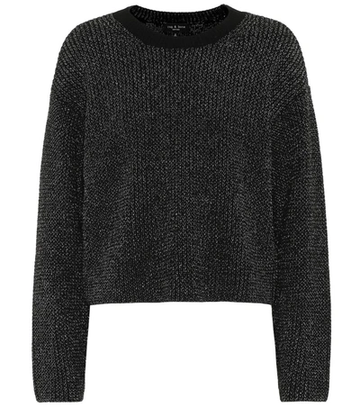 Rag & Bone Women's Jubilee Metallic Merino Wool-blend Sweater In Black
