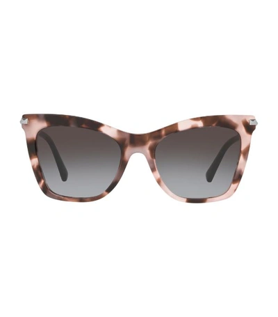 Valentino Va4061 Pink Havana Female Sunglasses - Atterley In Light Grey Gradient Black