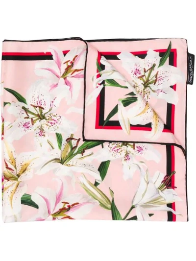 Dolce & Gabbana Floral Print Scarf In Pink