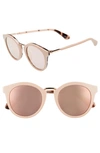 Kate Spade Joylyn 50mm Round Sunglasses In Pink Havana