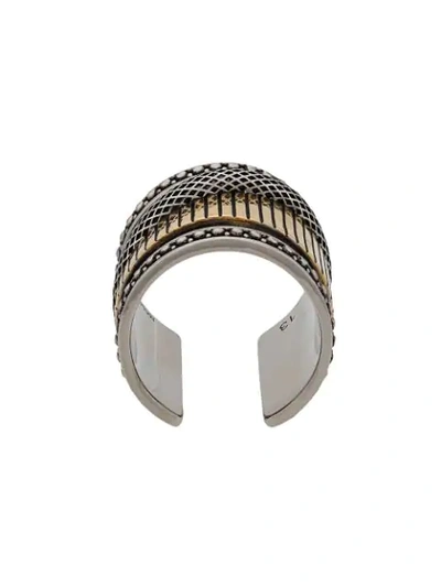 Alexander Mcqueen Mechanical Two-tone Ring In 1370