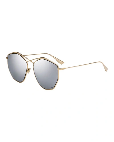 Dior Women's Stellaire Mirrored Geometric Sunglasses, 59mm In Gold/silver