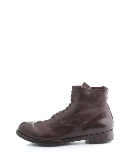 Officine Creative Brown Leather Ankle Boots In Grey