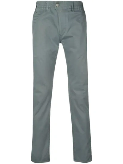 Julien David Blue Slim-fit Pants In Grey