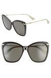 Gucci 56mm Cat Eye Sunglasses In Black
