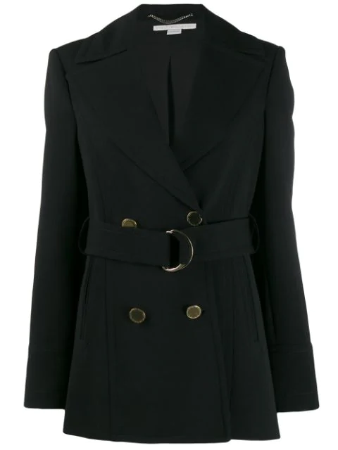 Stella Mccartney Double-breasted Belted Coat In Black | ModeSens